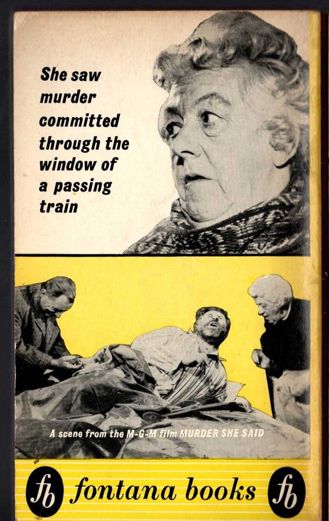 Agatha Christie  4.50 FROM PADDINGTON (Film tie-in: MURDER SHE SAID) magnified rear book cover image