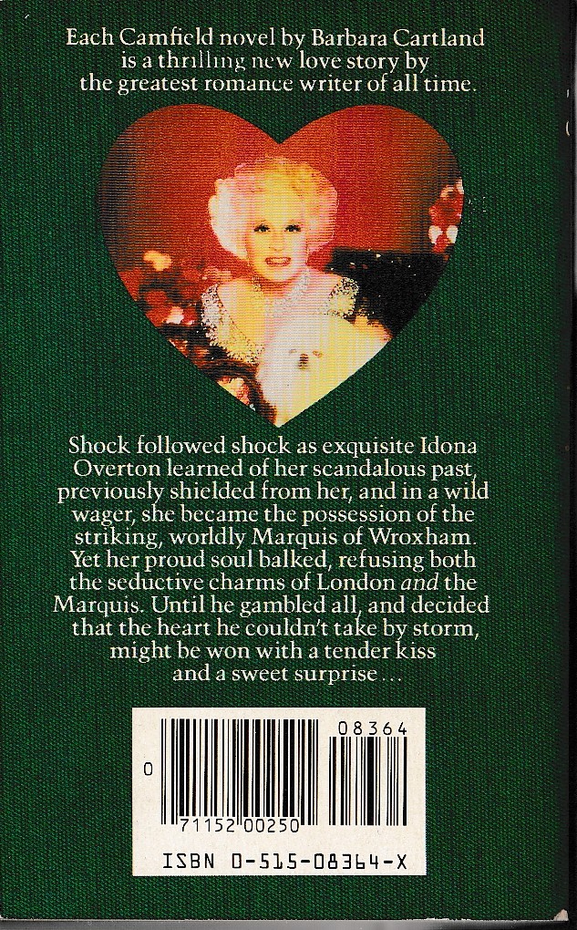 Barbara Cartland  LOVE IS A GAMBLE magnified rear book cover image
