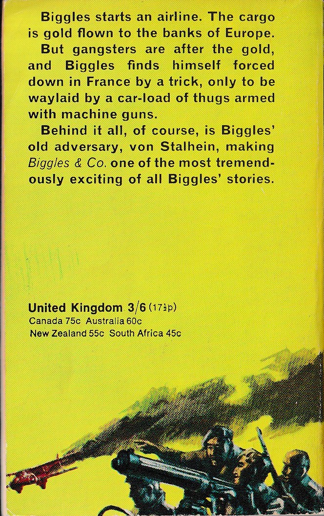 Captain W.E. Johns  BIGGLES & CO. magnified rear book cover image