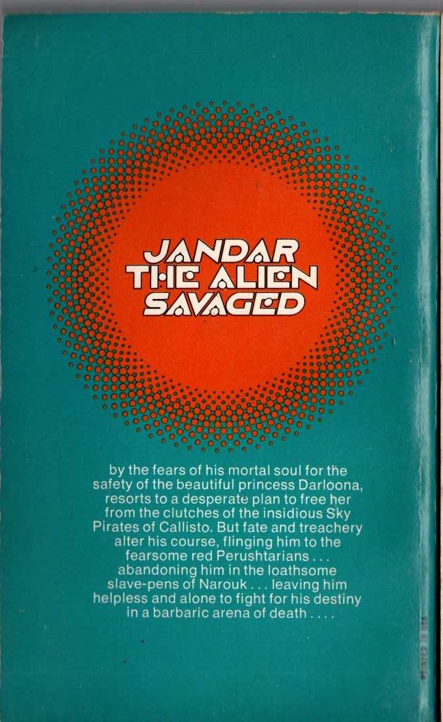 Lin Carter  SKY PIRATES OF CALLISTO magnified rear book cover image