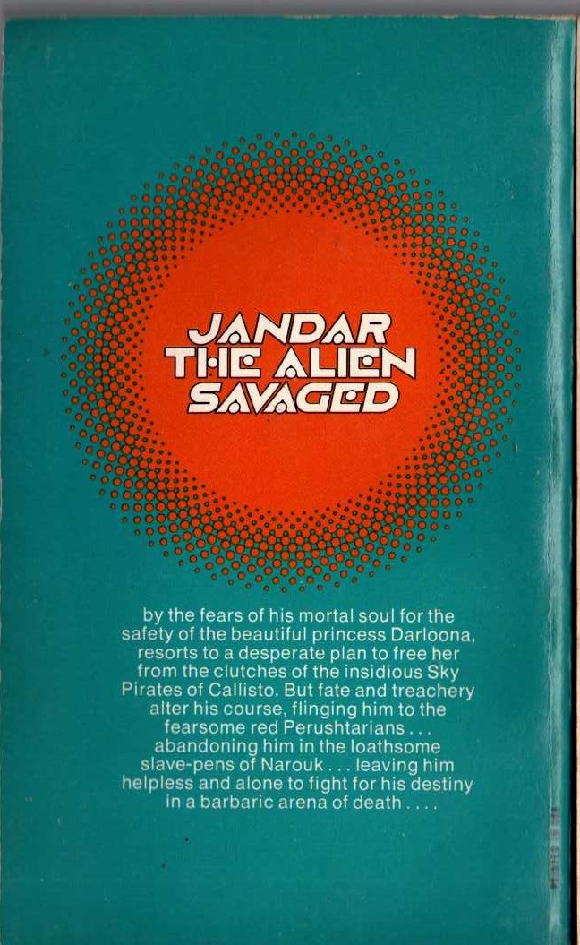 Lin Carter  SKY PIRATES OF CALLISTO magnified rear book cover image