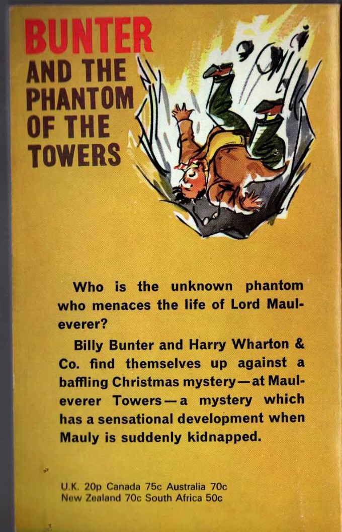 Frank Richards  BUNTER AND THE PHANTOM OF THE TOWERS magnified rear book cover image