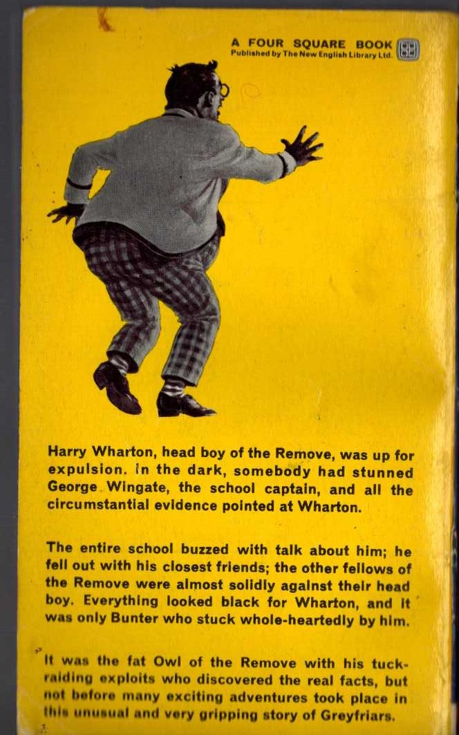 Frank Richards  BILLY BUNTER BUTTS IN magnified rear book cover image