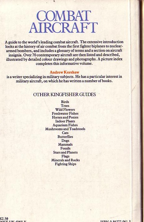 Andrew Kershaw
  COMBAT AIRCRAFT<BR>
    Kingfisher rpt.1984 (Colour Illus.) rear cover image