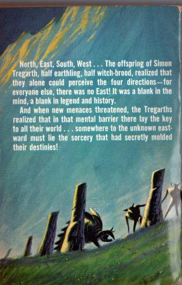 Andre Norton  THREE AGAINST THE WITCH WORLD magnified rear book cover image