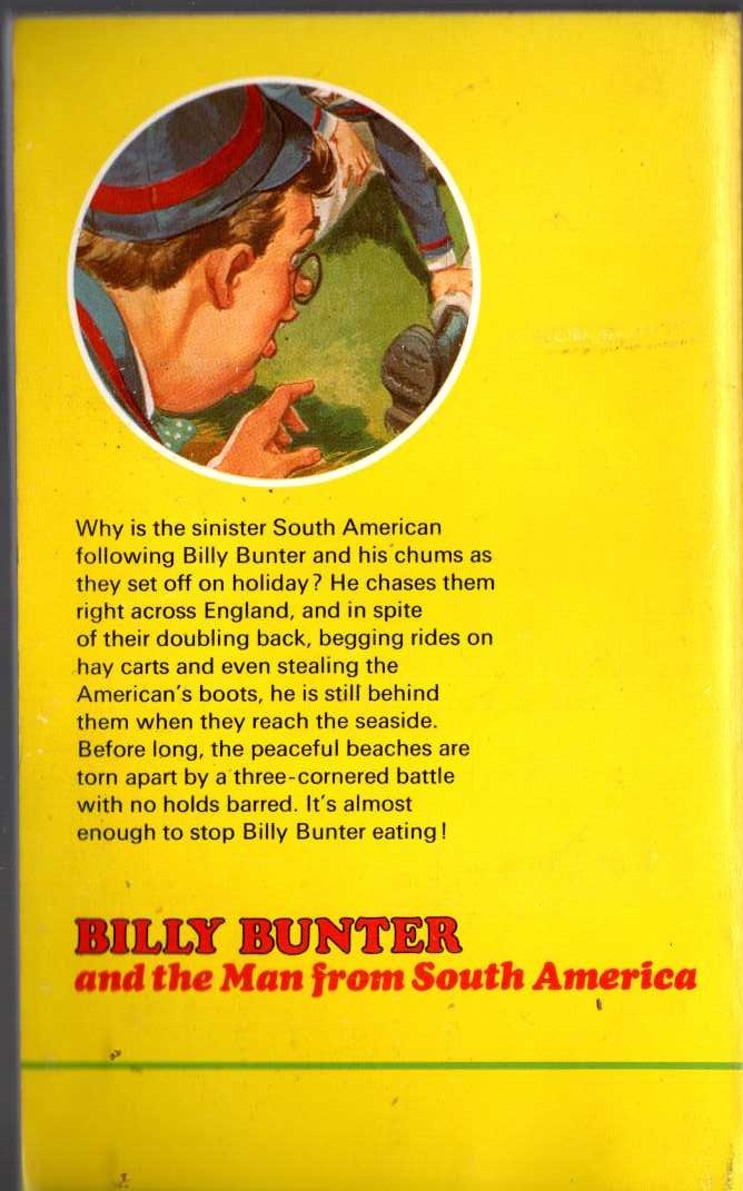 Frank Richards  BILLY BUNTER AND THE MAN FROM SOUTH AMERICA magnified rear book cover image