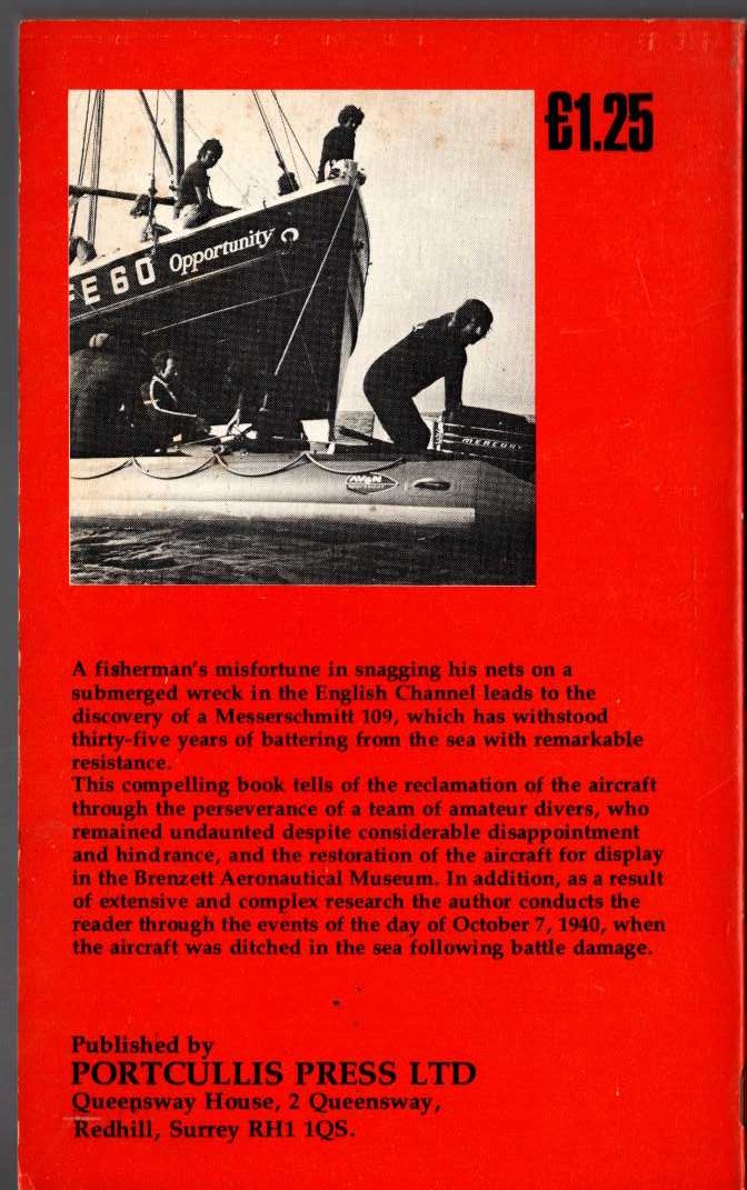 Don Everson  THE RELUCTANT MESSERSCHMITT magnified rear book cover image