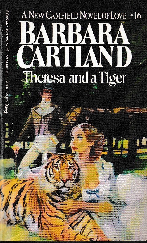 Barbara Cartland  THERESA AND A TIGER front book cover image