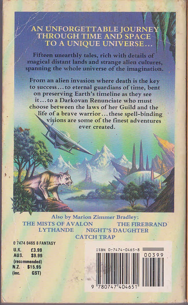 Marion Zimmer Bradley  THE BEST OF MARION ZIMMER BRADLEY magnified rear book cover image
