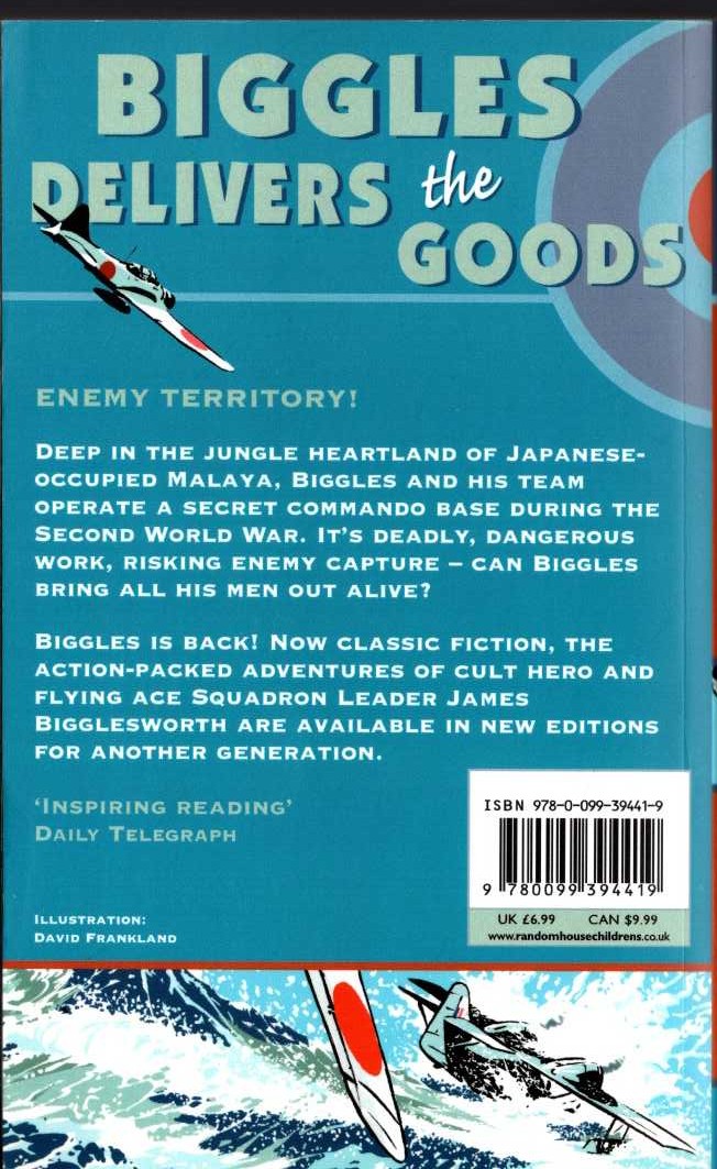 Captain W.E. Johns  BIGGLES DELIVERS THE GOODS magnified rear book cover image