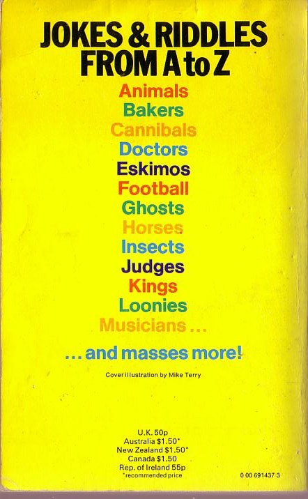 Bill Howard  JOKES & RIDDLES FROM A TO Z magnified rear book cover image