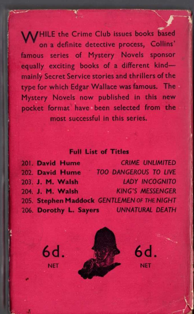 J.M. Walsh  LADY INCOGNITO magnified rear book cover image