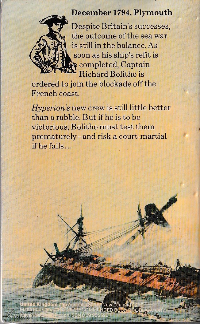 Alexander Kent  ENEMY IN SIGHT magnified rear book cover image