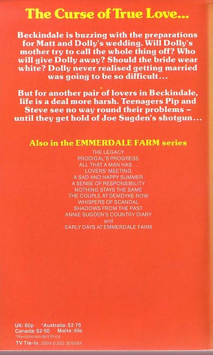 Lee Mackenzie  EMMERDALE FARM 11: LUCKY FOR SOME magnified rear book cover image