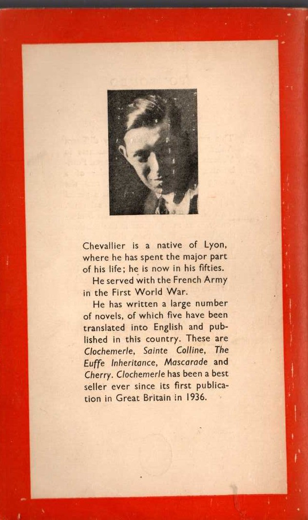 Gabriel Chevallier  CLOCHEMERLE magnified rear book cover image