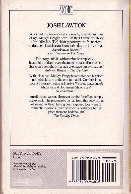 Melvyn Bragg  JOSH LAWTON magnified rear book cover image