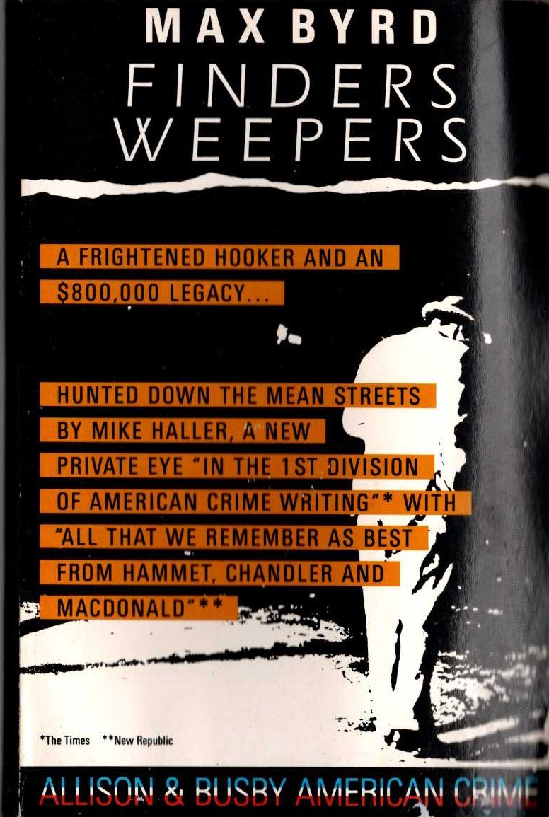 Max Byrd  FINDERS WEEPERS front book cover image