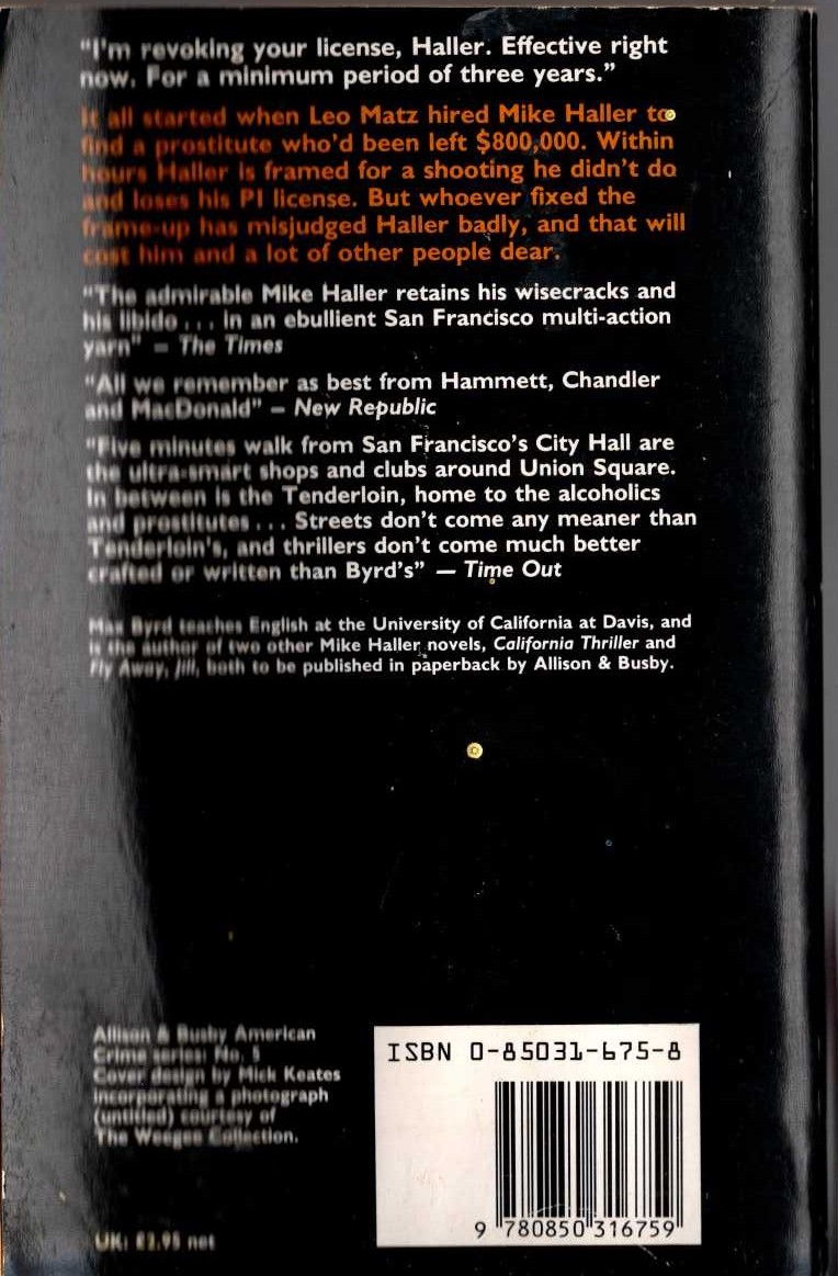 Max Byrd  FINDERS WEEPERS magnified rear book cover image
