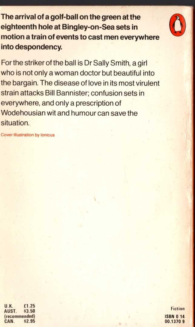 P.G. Wodehouse  DOCTOR SALLY magnified rear book cover image