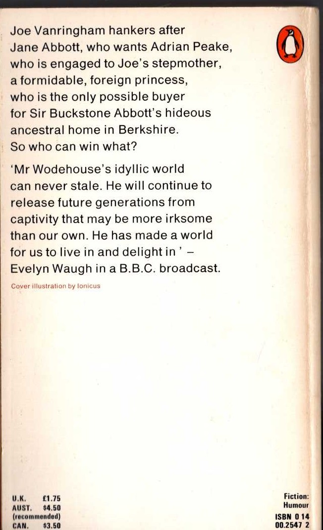 P.G. Wodehouse  SUMMER MOONSHINE magnified rear book cover image