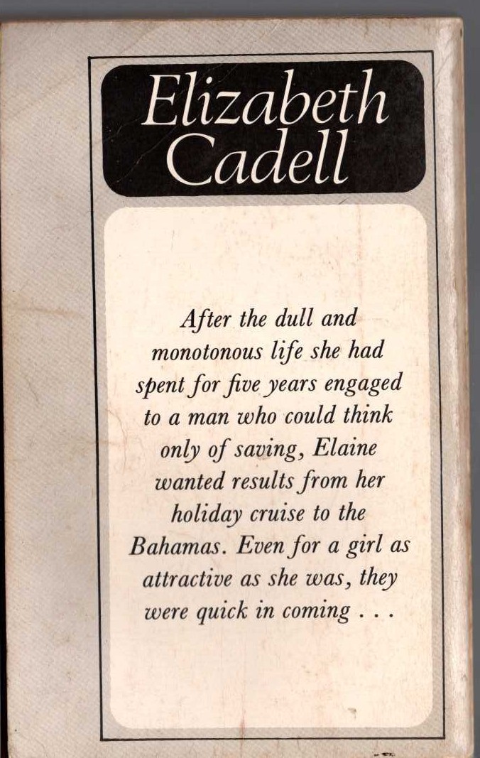 Elizabeth Cadell  CANARY YELLOW magnified rear book cover image