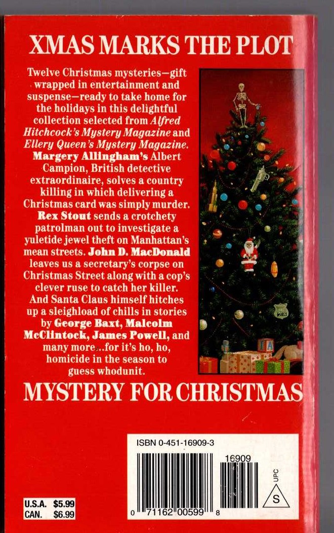 Cynthia Manson (edits) MYSTERY FOR CHRISTMAS AND OTHER STORIES magnified rear book cover image