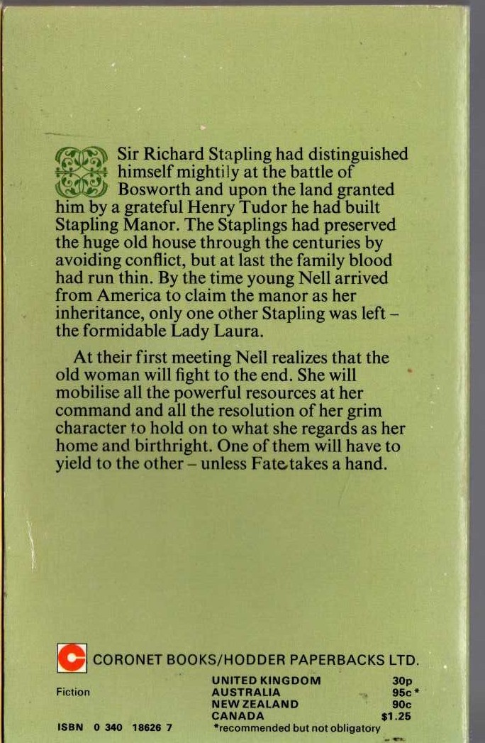 Elizabeth Cadell  THE HAYMAKER magnified rear book cover image