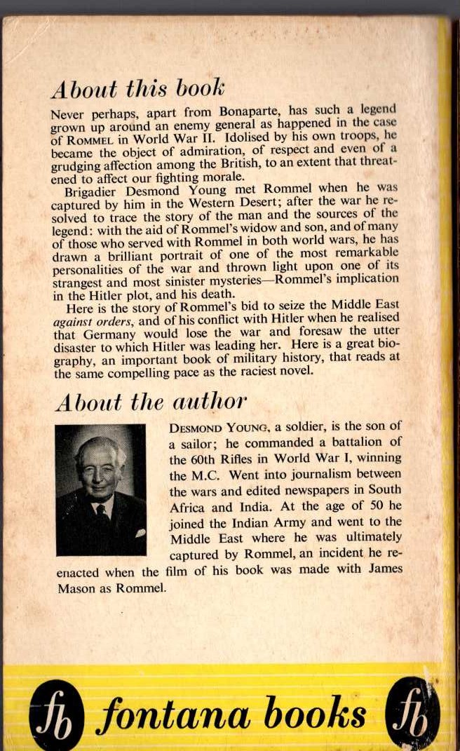 Desmond Young  ROMMEL magnified rear book cover image
