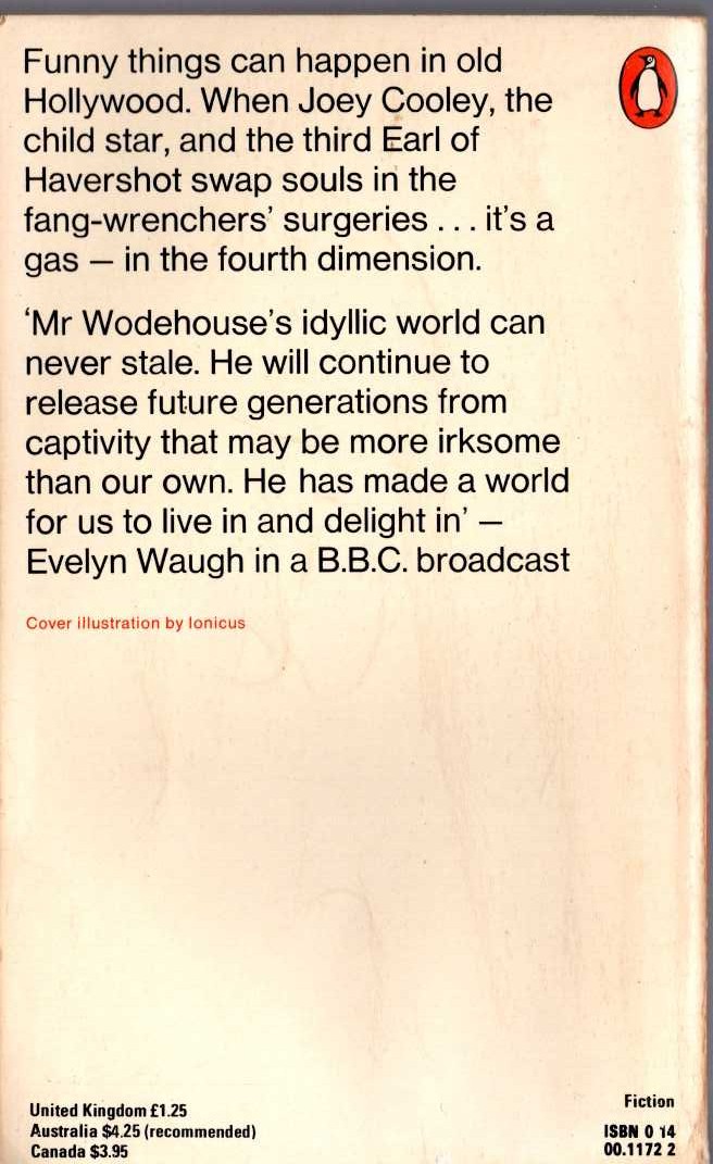 P.G. Wodehouse  LAUGHING GAS magnified rear book cover image