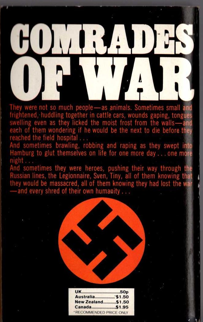 Sven Hassel  COMRADES OF WAR magnified rear book cover image