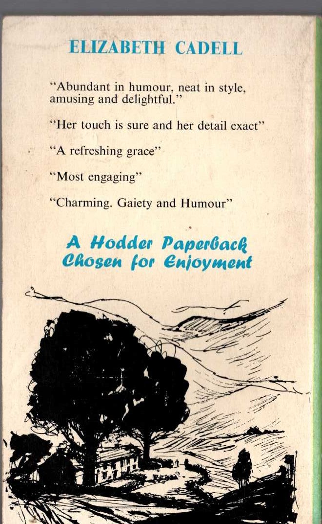 Elizabeth Cadell  SPRING GREEN magnified rear book cover image