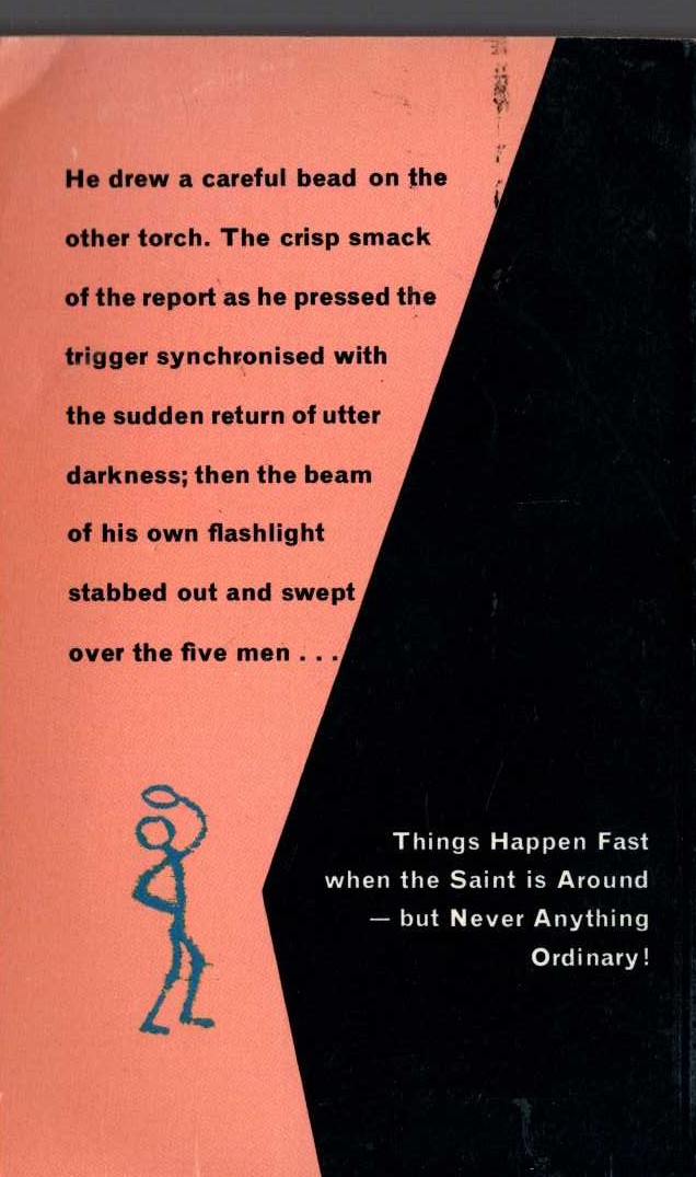 Leslie Charteris  THE SAINT GOES ON magnified rear book cover image