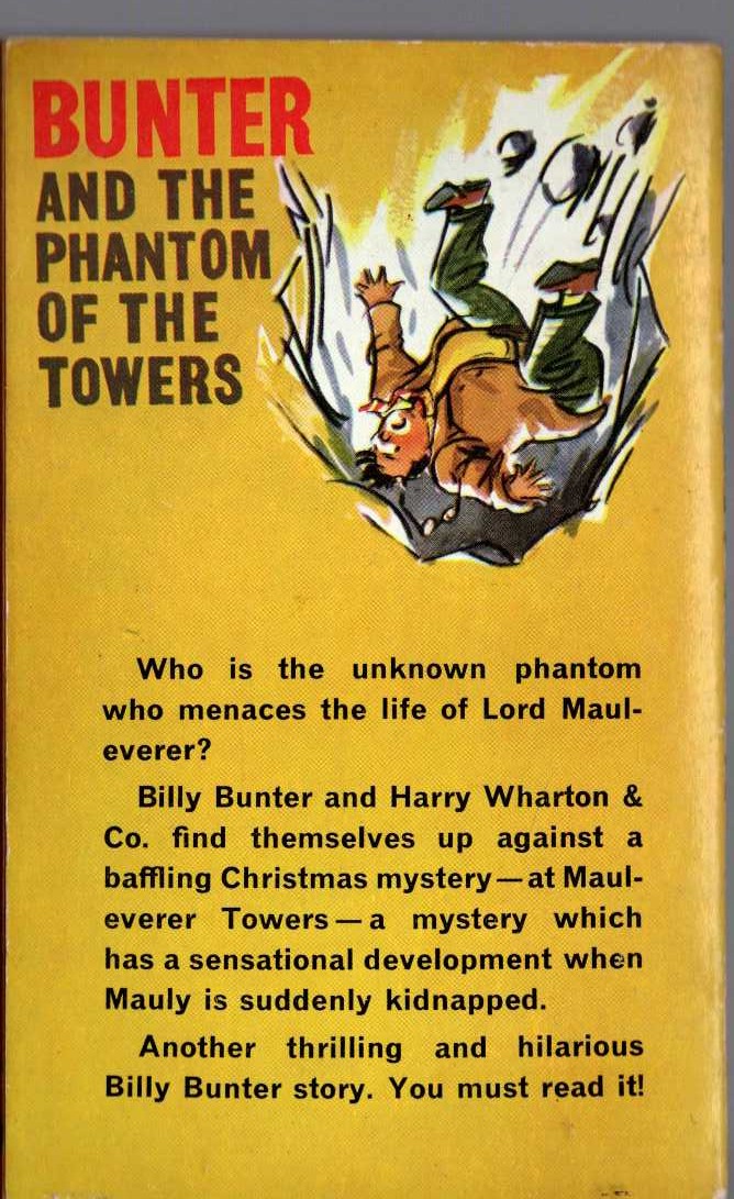 Frank Richards  BUNTER AND THE PHANTOM OF THE TOWERS magnified rear book cover image