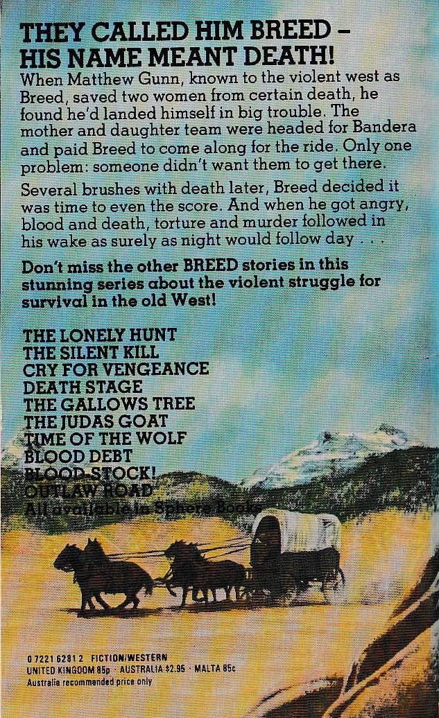 James A. Muir  BREED 11: THE DYING & THE DAMNED magnified rear book cover image