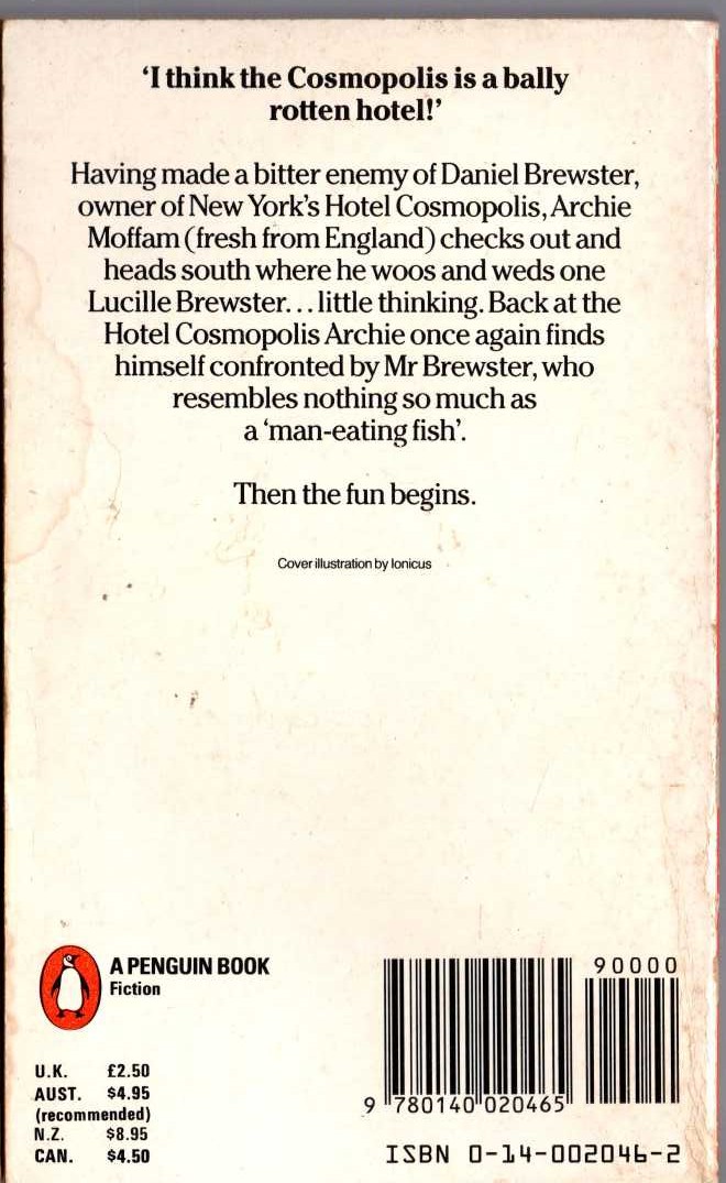P.G. Wodehouse  INDISCRETIONS OF ARCHIE magnified rear book cover image