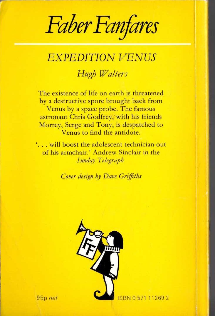 Hugh Walters  EXPEDITION VENUS magnified rear book cover image