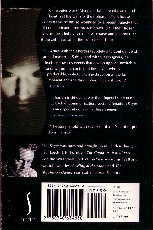 Paul Sayer  THE STORM-BRINGER magnified rear book cover image