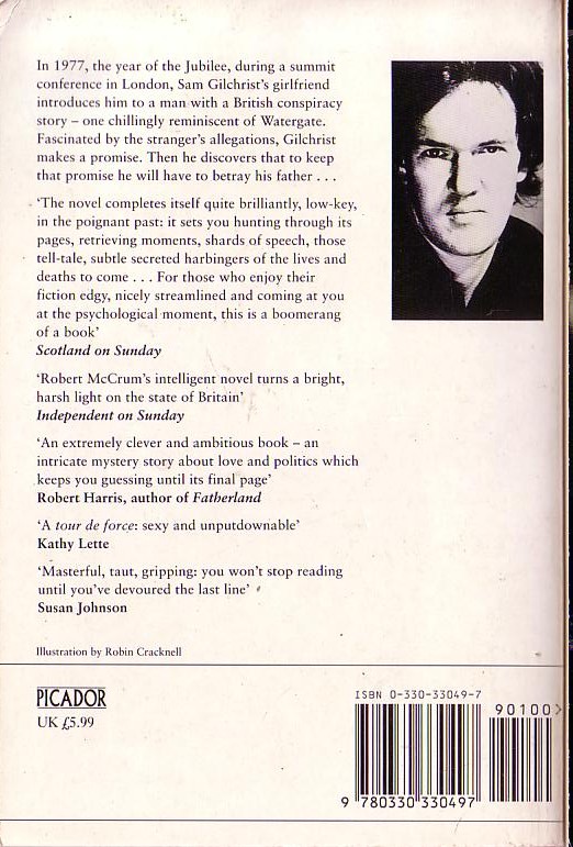 Robert McCrum  THE PSYCHOLOGICAL MOMENT magnified rear book cover image