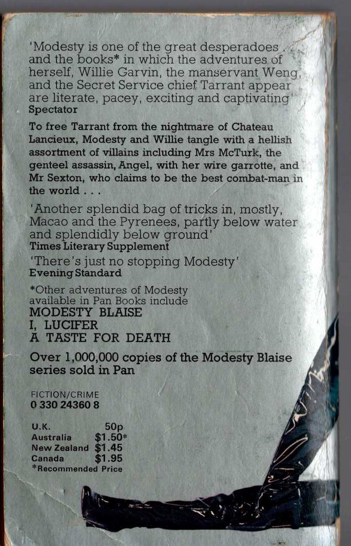 Peter O'Donnell  THE SILVER MISTRESS magnified rear book cover image