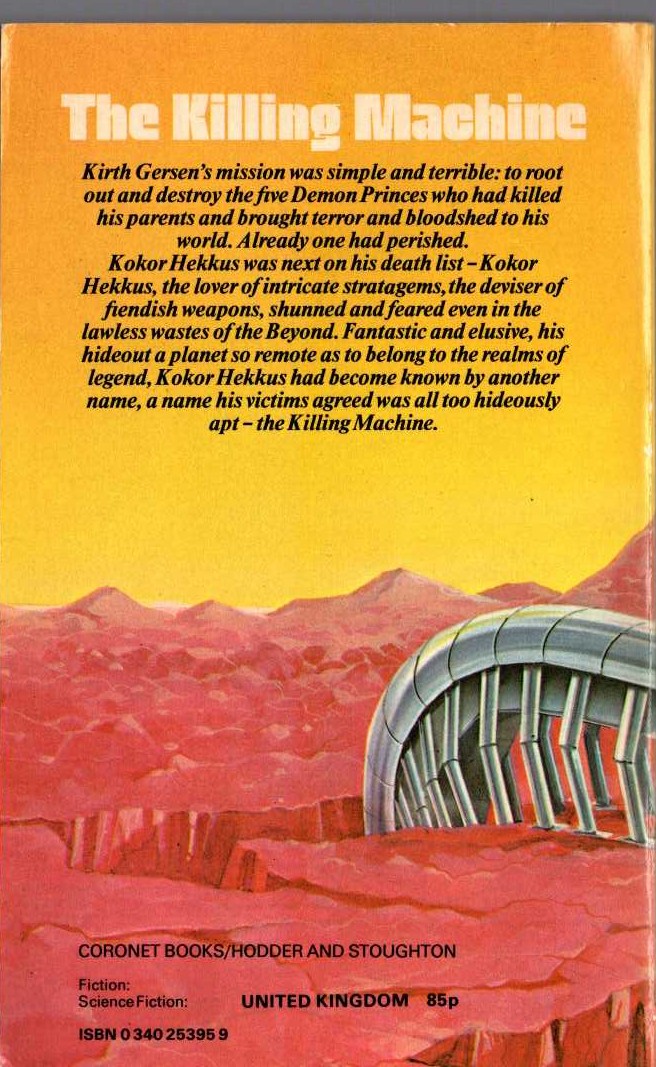 Jack Vance  THE KILLING MACHINE magnified rear book cover image