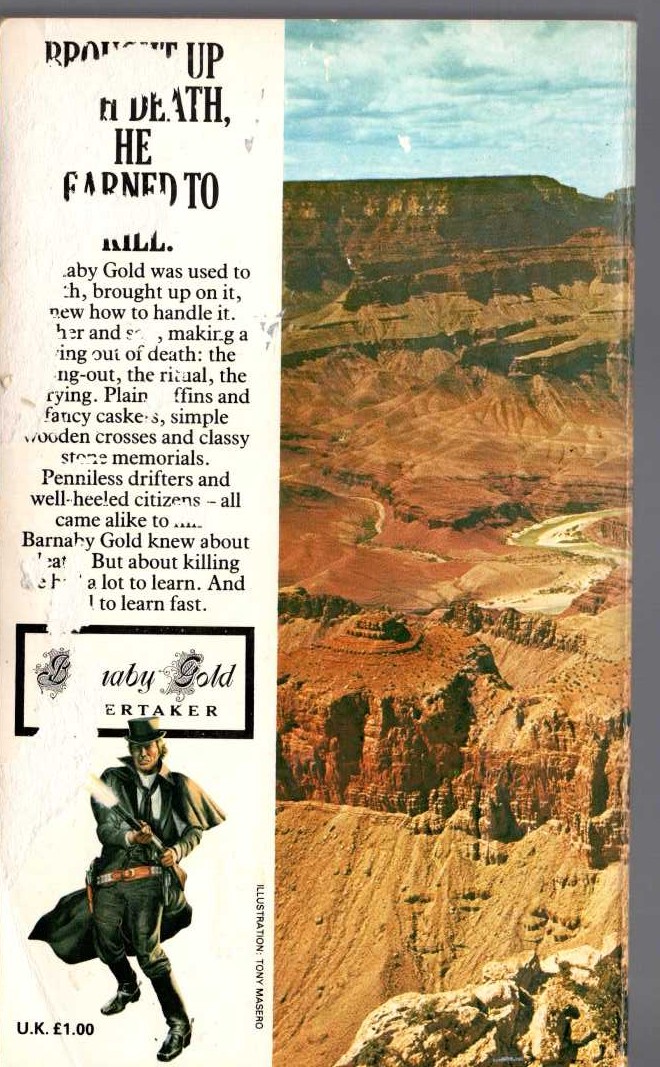 George G. Gilman  THE UNDERTAKER No.1: BLACK AS DEATH magnified rear book cover image