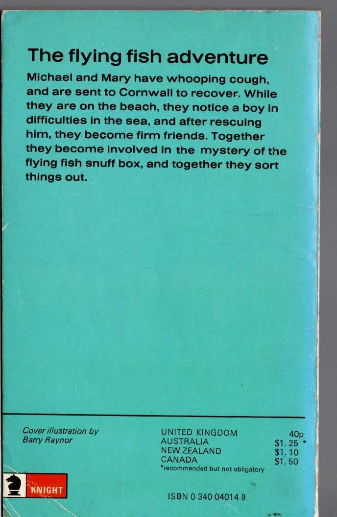 Malcolm Saville  THE FLYING FISH ADVENTURE magnified rear book cover image