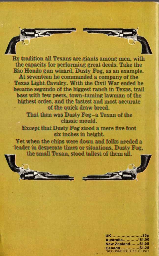 J.T. Edson  THE SMALL TEXAN magnified rear book cover image