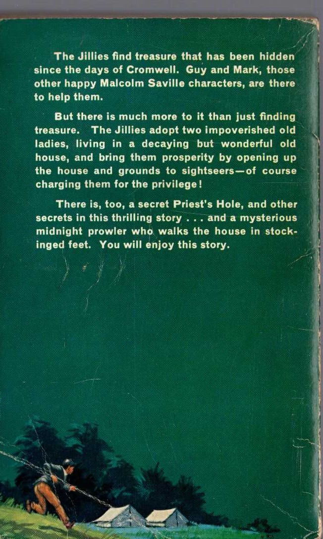 Malcolm Saville  THE AMBERMERE TREASURE magnified rear book cover image