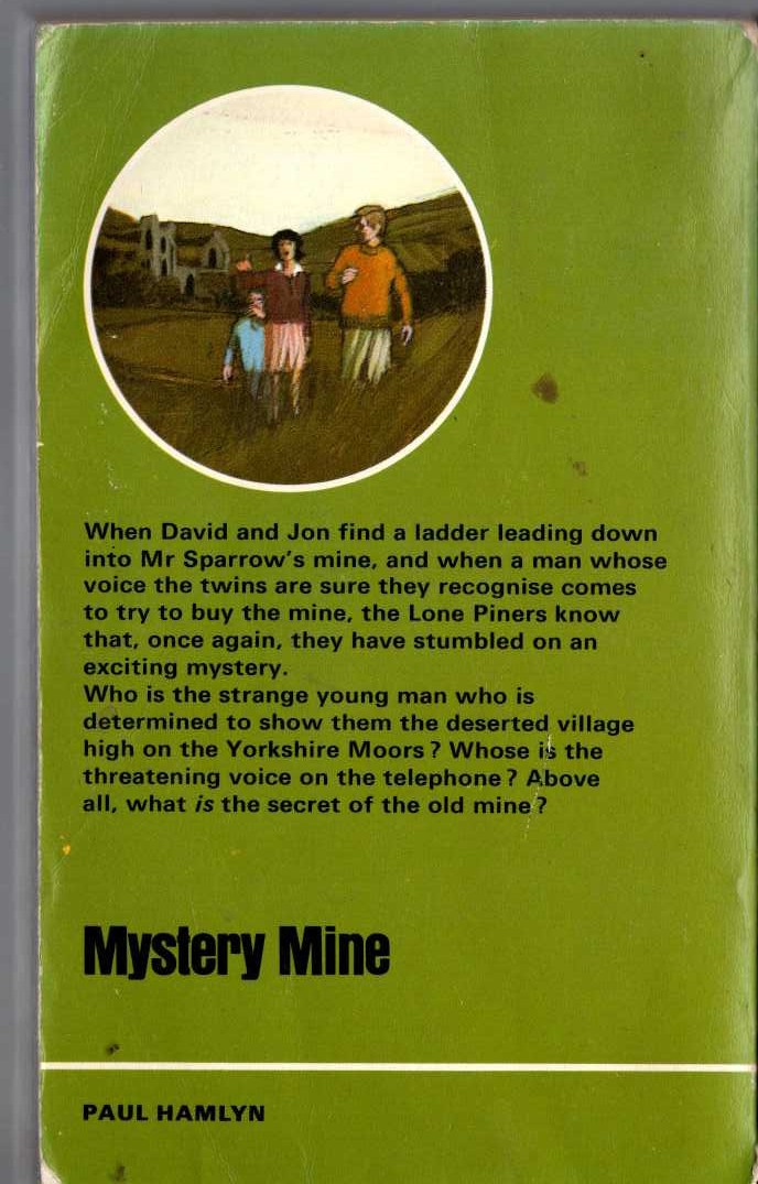Malcolm Saville  MYSTERY MINE magnified rear book cover image