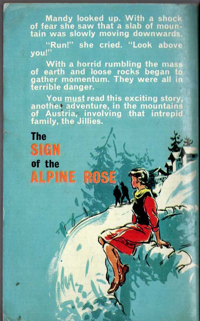 Malcolm Saville  THE SIGN OF THE ALPINE ROSE magnified rear book cover image