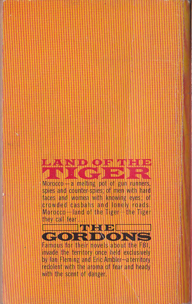 The Gordons  TIGER ON MY BACK magnified rear book cover image