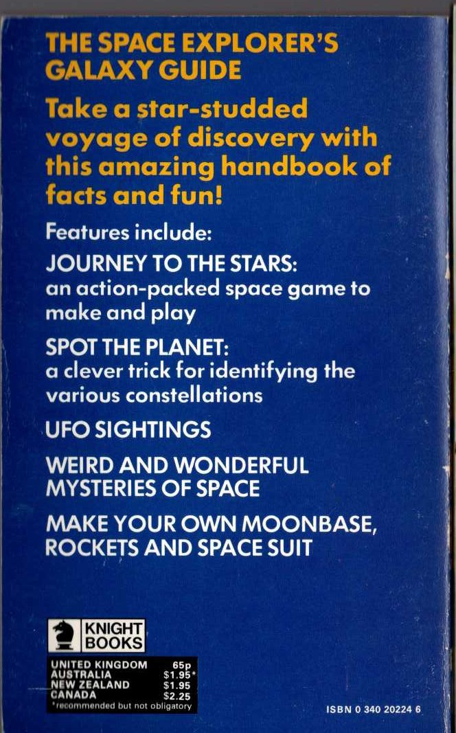 Jason Quark  THE SPACE EXPLORER'S GALAXY GUIDE magnified rear book cover image