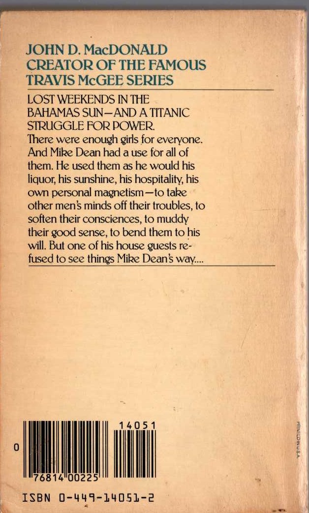 John D. MacDonald  A MAN OF AFFAIRS magnified rear book cover image