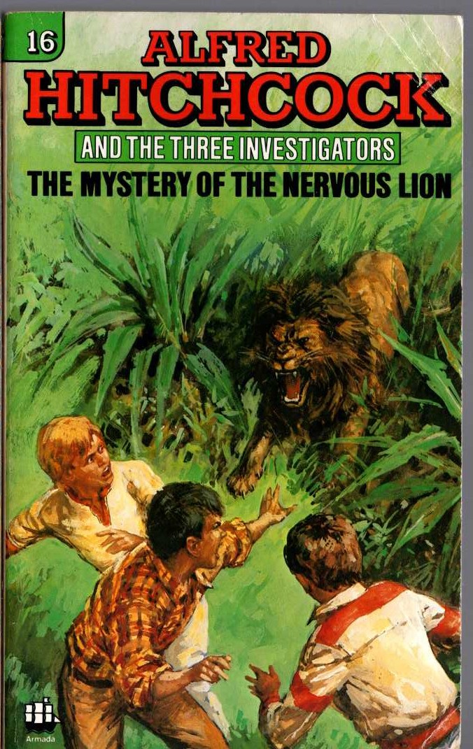 Alfred Hitchcock (introduces_The_Three_Investigators) THE MYSTERY OF THE NERVOUS LION front book cover image